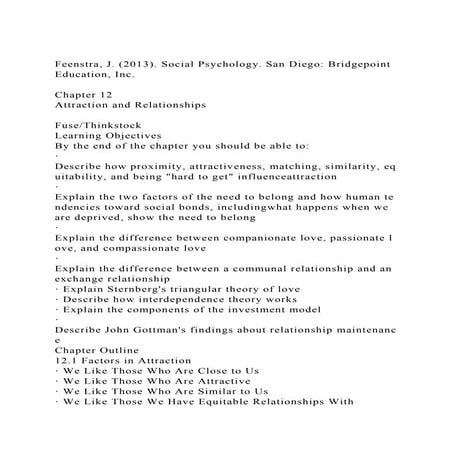 Feenstra, J. (2013). Social Psychology. San Diego Bridgepoint Edu.docx