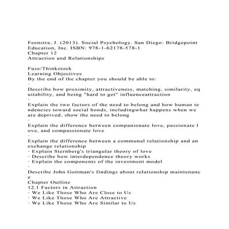 Feenstra, J. (2013). Social Psychology. San Diego Bridgepoint.docx