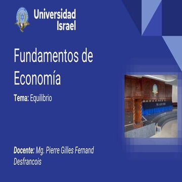 Fundamentos de Economia Tema: Equilibrio