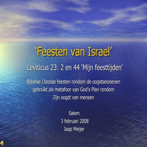 Feesten van Israel | PPT | Judaism | Religion & Spirituality