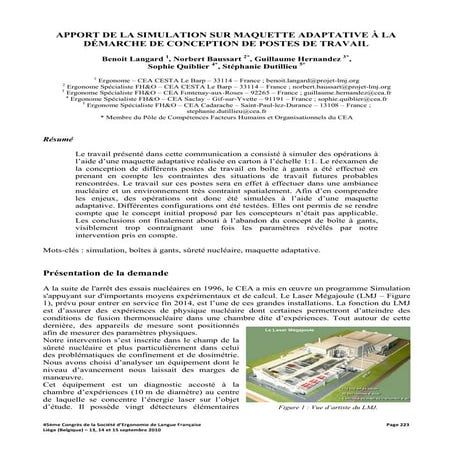Apport de la simulation sur maquette adaptative à la démarche de conception d...