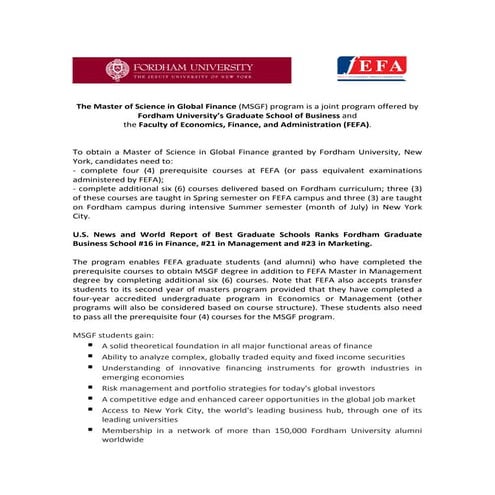 FEFA - FORDHAM | PDF