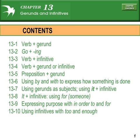 Gerunds and Infinitives