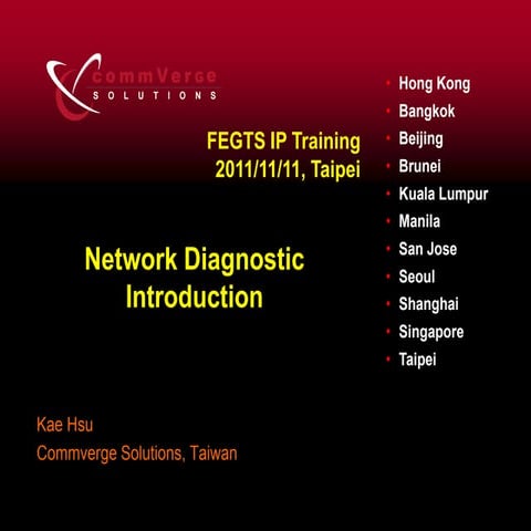 FEGTS IP Training - Network Diagnostic Introduction