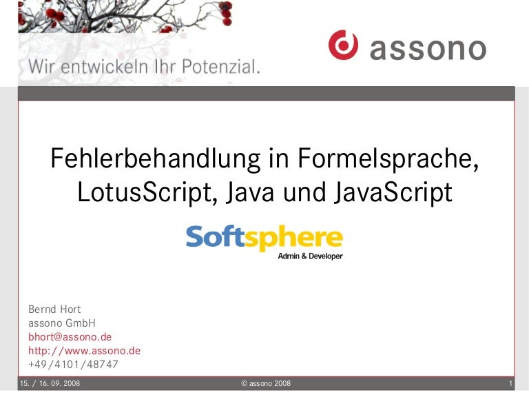 Errorhandling In Formula Lotusscript Java And Javascript