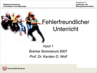 Fehlerfreundliche Lehr-Lern-Arrangements: Selbstorganisationsoffener Unterricht