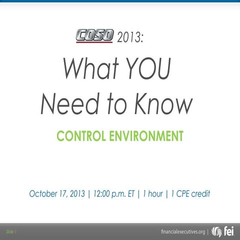 COSO 2013: What you need to know