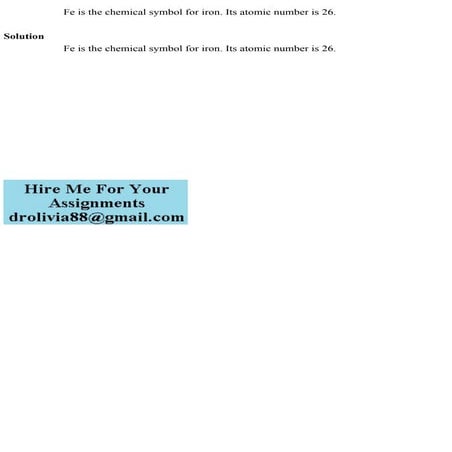 Fe is the chemical symbol for iron. Its atomic nu.pdf