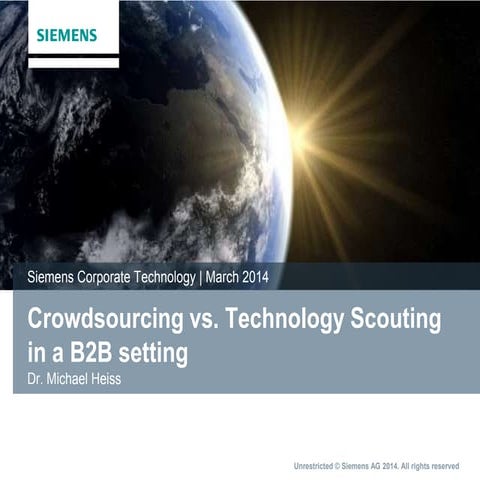 Crowdsourcing vs. Technology Scouting in a B2B setting