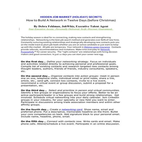 Feldman holiday networking 12 days 2010