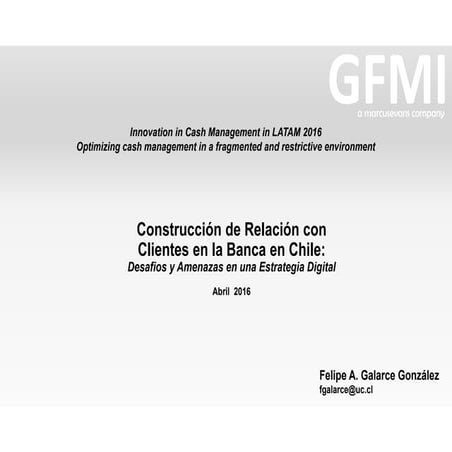 Felipe Galarce Gonzalez construccion relacion con clientes