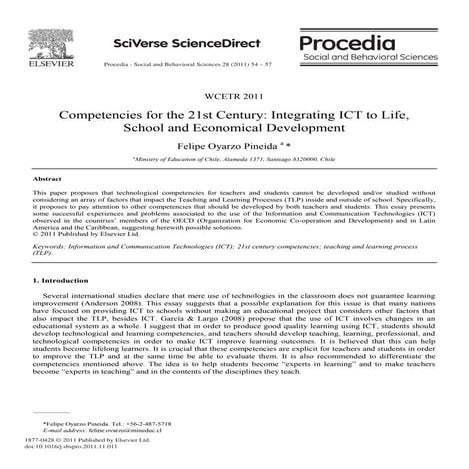 Competencies for the 21st Century: Integrating ICT to Life, School and Econom...