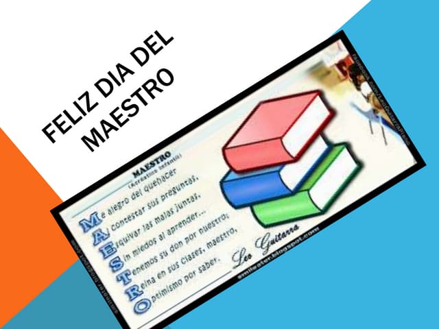 Feliz dia del maestro