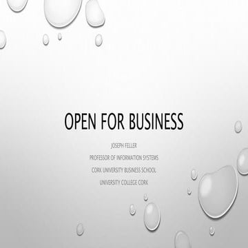 Joseph Feller - Open for Business