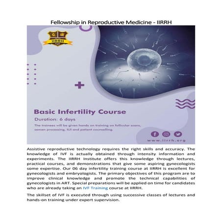 Fellowship in Reproductive Medicine - IIRRH