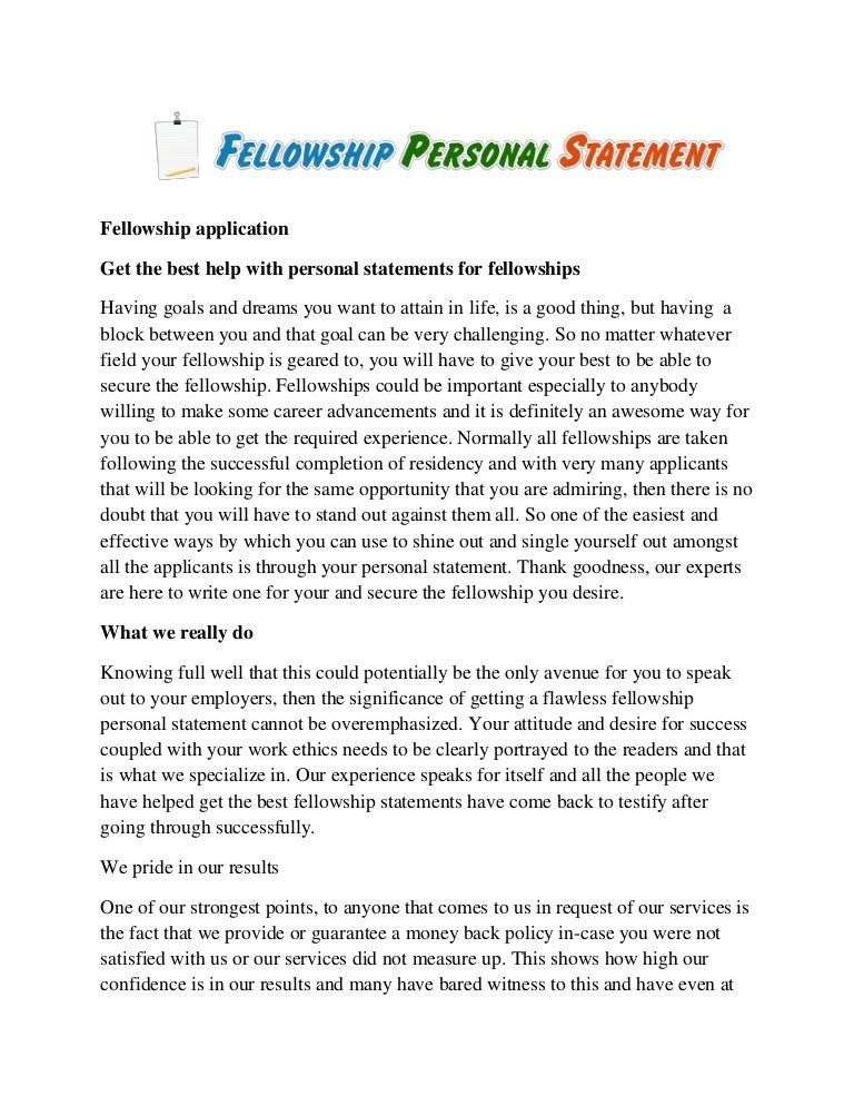 gastroenterology fellowship personal statement writing