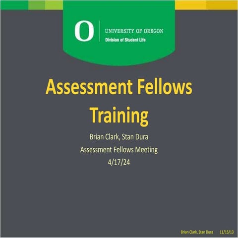 Student Affairs Assessment Committee Training