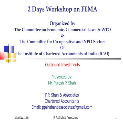 Fema   Investments outside india 20.12.2014