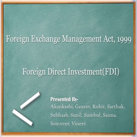 FDI under FEMA 