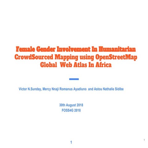 Female gender involvement in humanitarian crowd sourced mapping using