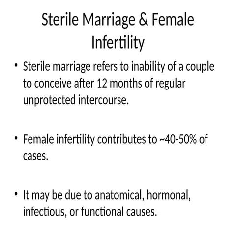 Female infertility and its causes | PPTX