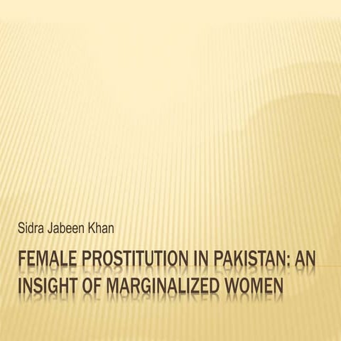 Female prostitution in pakistan