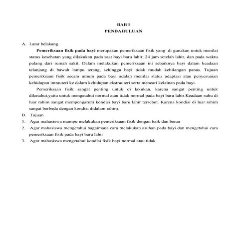 Femeriksaan fisik pada bayi