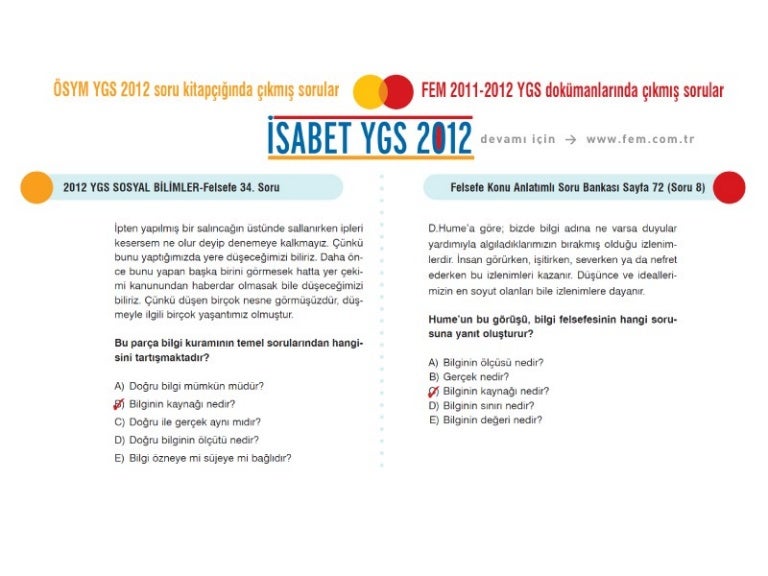 Osym 2012 Ygs Felsefe Sorulari