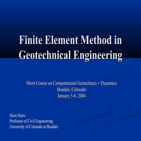 Fem in geotech engineering