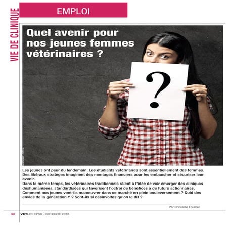 Feminisation de la profession vétérinaire
