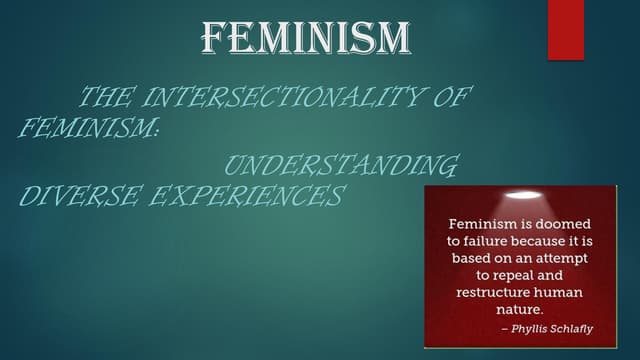 FEMINISM A WIDE TOPIC IN TODAY'S WORLD..