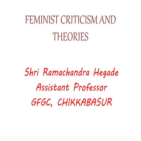 GFGC CHIKKABASUR ( Feminist criticism )