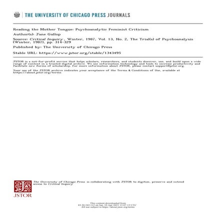 Feminist Criticism Mother Tongue