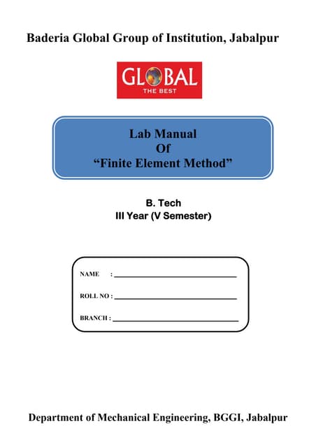 Fem lab manual 2