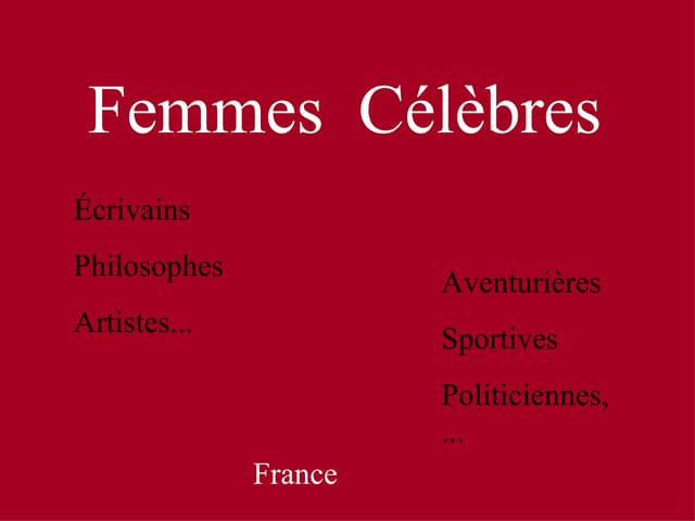 Femmes célèbres