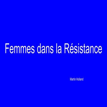 Femmes dans la résistance