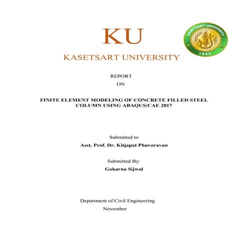 Finite Element Modeling of Concrete Filled Steel column Under Axial ...