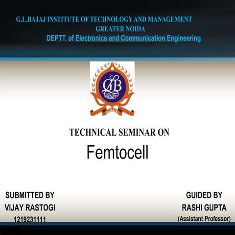 Presentation on Femtocell technology