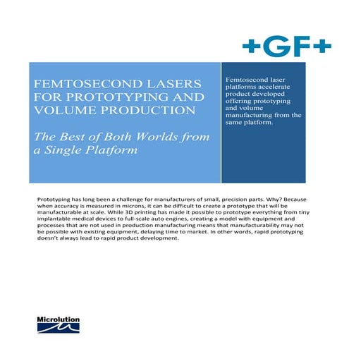 GF Machining Solutions - Microlution - Femtosecond laser prototyping ...