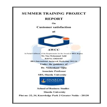 project report on AWCC(Afghan Wireless Communication Co..