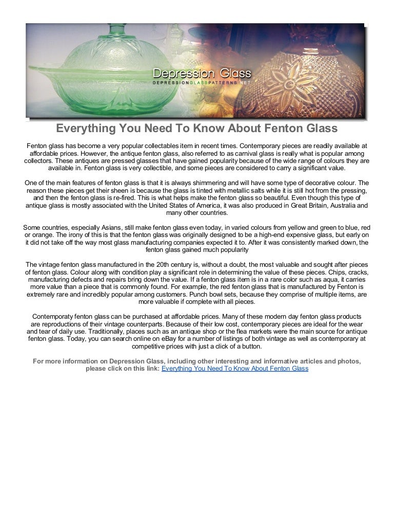 Everything You Need To Know About Fenton Glass