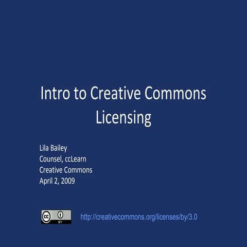 Intro to Creative Commons Licenses