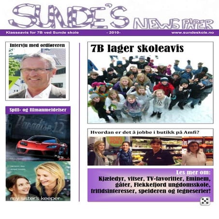 Klasseavis for 7B ved Sunde skole | DOCX