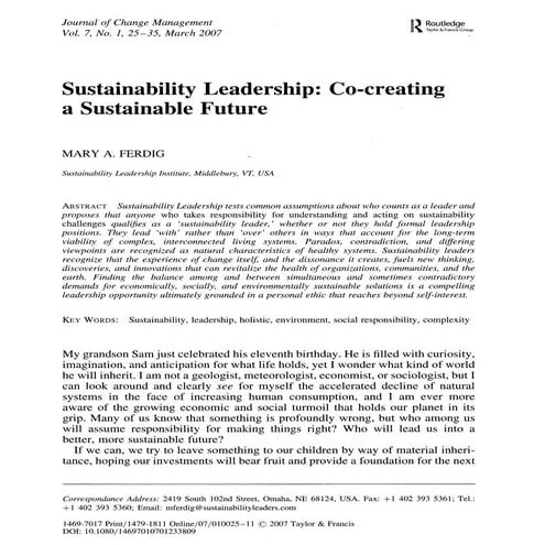 Ferdig sustainability leadership | PDF