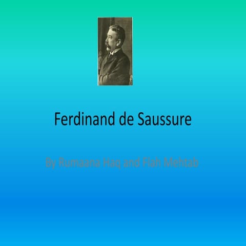 Ferdinand de saussure