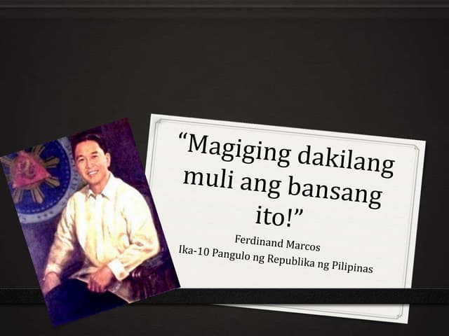 Talambuhay ni datovania pangulong Ferdinand Marcos