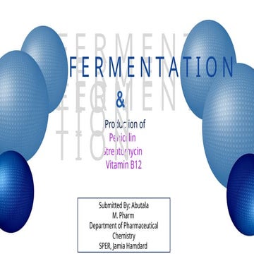 Fermenermentation production of. Penicillin, Streptomycinand Vitamin B2 ...