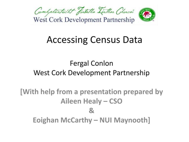 Fergal conlon   how to access 2011 census data