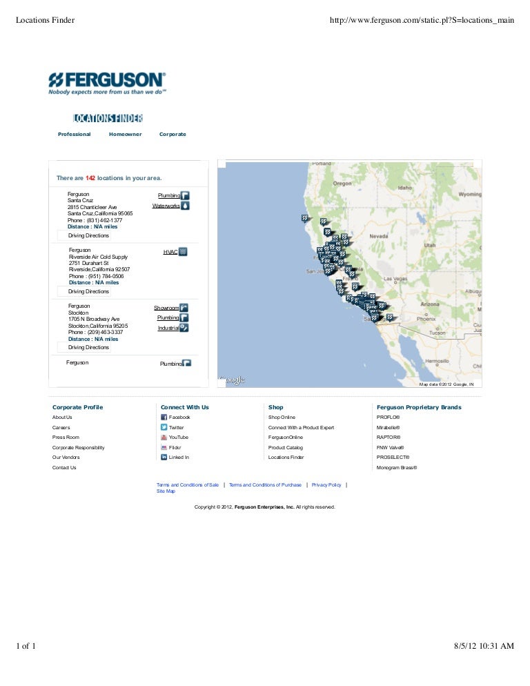 Ferguson plumb. locations finder