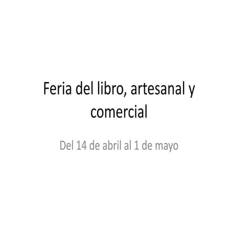 Feria del libro, artesanal y comercial
